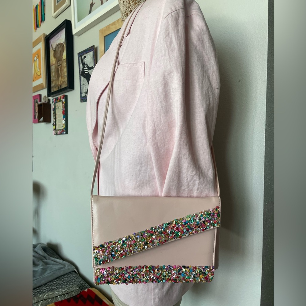 Vintage up-cycled pink 80s bag one of a kind